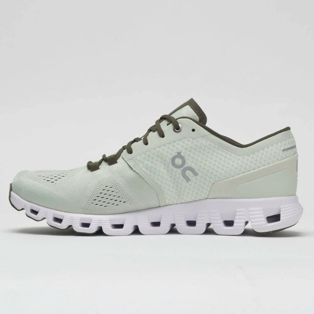 On Running On Cloud X Men's Aloe/White Running Shoes 4 On Running On Cloud X Men's Aloe/White Running Shoes
