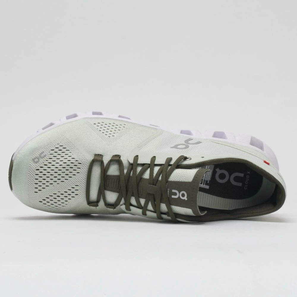 On Running On Cloud X Men's Aloe/White Running Shoes 5 On Running On Cloud X Men's Aloe/White Running Shoes