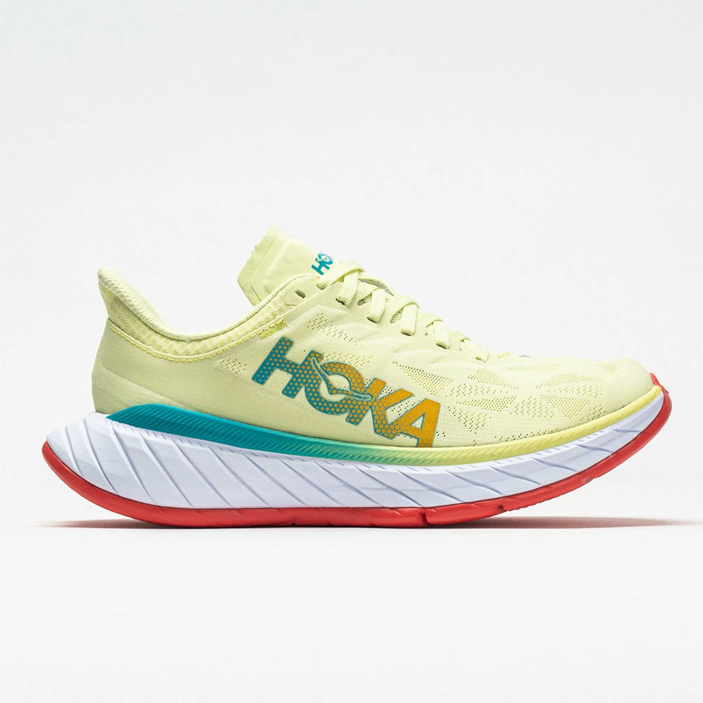 Hoka One One Carbon X 2 Men's Luminary Green/Hot Coral Running Shoes 3 Hoka One One Carbon X 2 Men's Luminary Green/Hot Coral Running Shoes