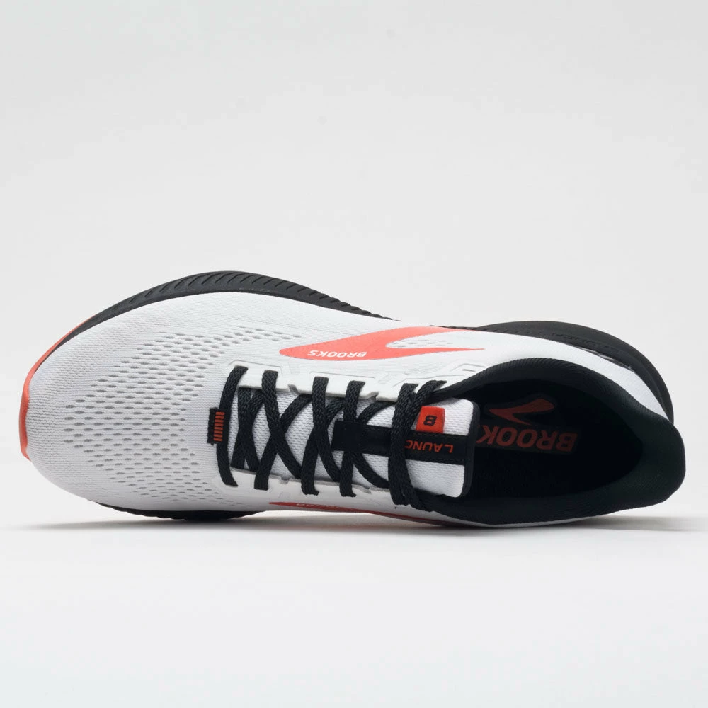 Brooks Launch 8 Men's White/Black/Red Clay 5 Brooks Launch 8 Men's White/Black/Red Clay