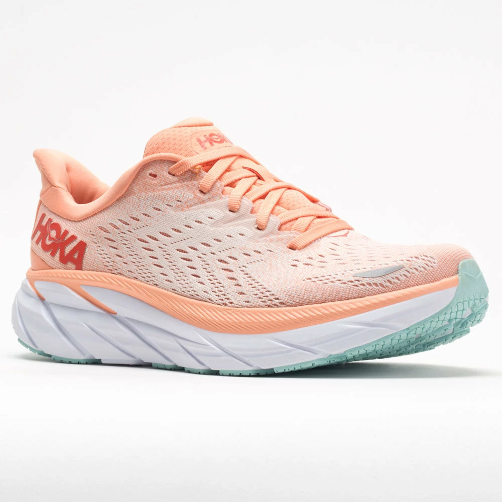 Hoka One One Clifton 8 Women's Cantaloupe/Silver Peony Running Shoes 7 Hoka One One Clifton 8 Women's Cantaloupe/Silver Peony Running Shoes