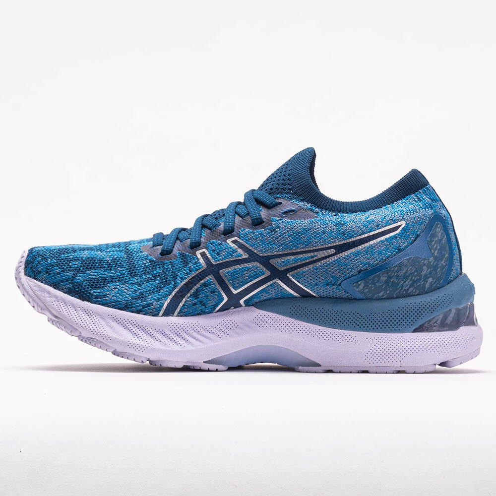 ASICS GEL-Nimbus 23 Knit Women's Gray Floss/Mako Blue Running Shoes 4 ASICS GEL-Nimbus 23 Knit Women's Gray Floss/Mako Blue Running Shoes
