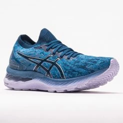 ASICS GEL-Nimbus 23 Knit Women's Gray Floss/Mako Blue Running Shoes 12 ASICS GEL-Nimbus 23 Knit Women's Gray Floss/Mako Blue Running Shoes