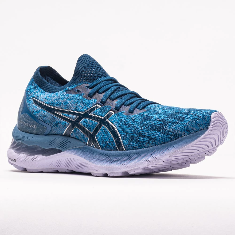ASICS GEL-Nimbus 23 Knit Women's Gray Floss/Mako Blue Running Shoes 7 ASICS GEL-Nimbus 23 Knit Women's Gray Floss/Mako Blue Running Shoes