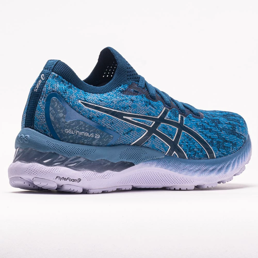 ASICS GEL-Nimbus 23 Knit Women's Gray Floss/Mako Blue Running Shoes 8 ASICS GEL-Nimbus 23 Knit Women's Gray Floss/Mako Blue Running Shoes