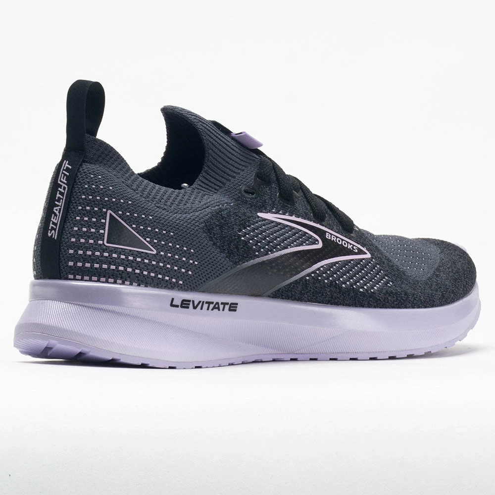 Brooks Levitate Stealthfit 5 Women's Black/Ebony/Lilac Running Shoes 8 Brooks Levitate Stealthfit 5 Women's Black/Ebony/Lilac Running Shoes