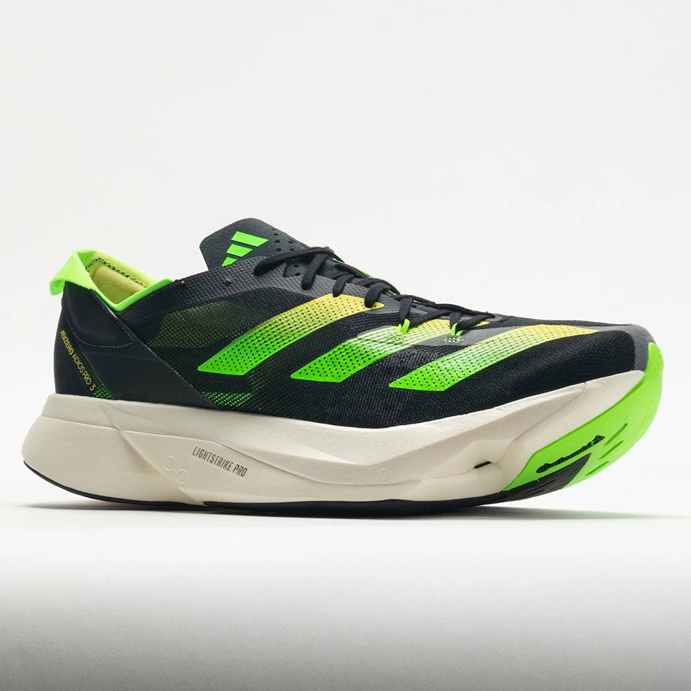 Adidas Adizero Adios Pro 3 Men's Black/Beam Yellow/Solar Green Running Shoes 7 Adidas Adizero Adios Pro 3 Men's Black/Beam Yellow/Solar Green Running Shoes