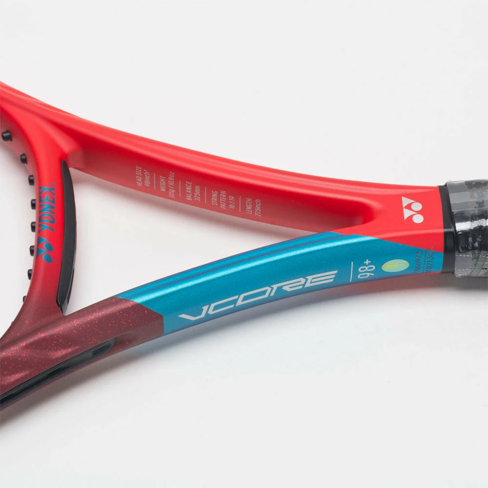 Yonex VCORE 98+ 305g Tango Red Tennis Racquets 6 Yonex VCORE 98+ 305g Tango Red Tennis Racquets