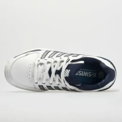 K-Swiss Hypercourt Express Leather Men's White/Navy/Silver Tennis Shoes