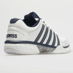 K-Swiss Hypercourt Express Leather Men's White/Navy/Silver Tennis Shoes