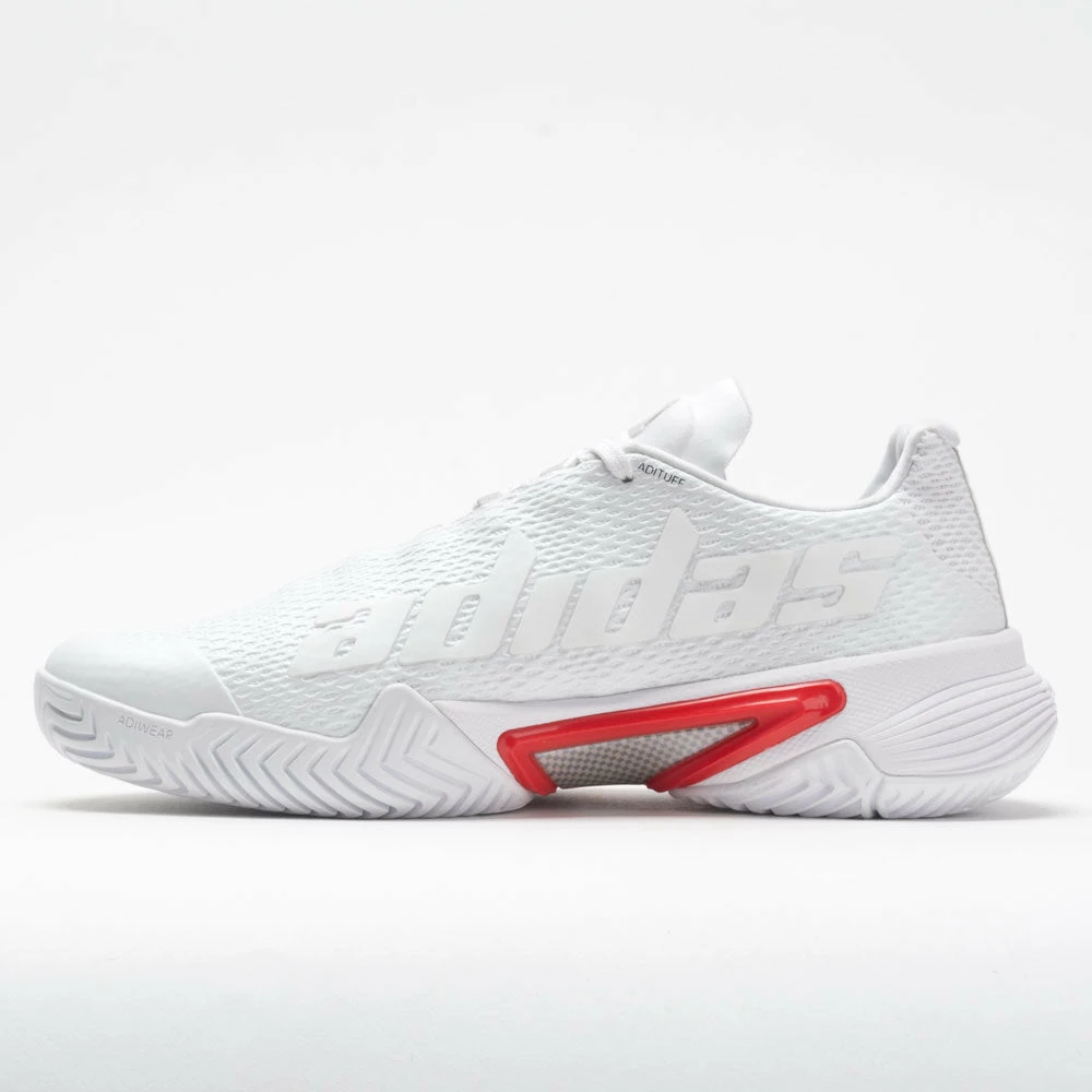 Adidas Barricade Women's White/Silver Metallic/Grey Tennis Shoes 4 Adidas Barricade Women's White/Silver Metallic/Grey Tennis Shoes