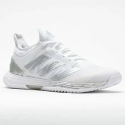 Adidas Adizero Ubersonic 4 Women's White/Silver Metallic/Gray Tennis Shoes