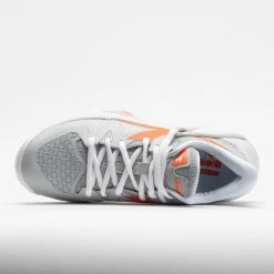 Diadora B.Icon AG Women's Silver/Vermillion Orange Tennis Shoes