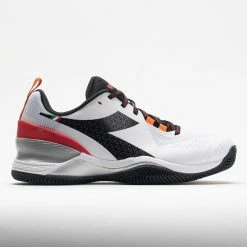 Diadora Blushield Torneo Clay Men's White/Black/Fiery Red Tennis Shoes