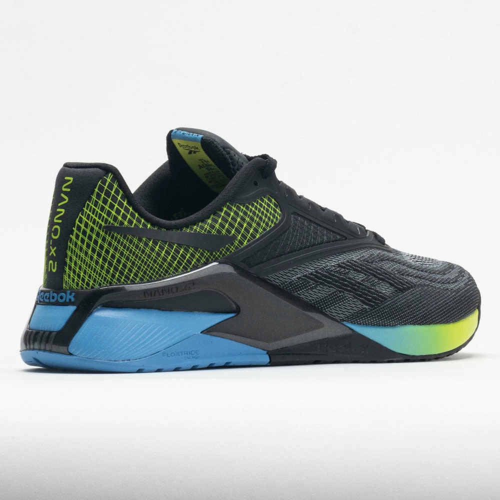 Reebok Nano X2 Men's Black/Essential Blue/Acid Yellow Training Shoes 8 Reebok Nano X2 Men's Black/Essential Blue/Acid Yellow Training Shoes