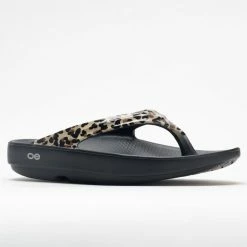 OOFOS OOlala Limited Women's Black/Leopard Sandals & Slides 12 OOFOS OOlala Limited Women's Black/Leopard Sandals & Slides