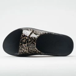 OOFOS OOahh Limited Women's Black Leopard Sandals & Slides