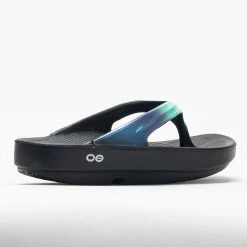 OOFOS OOlala Luxe Women's Black/Atlantis Sandals & Slides