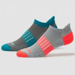 Brooks Ghost Midweight No Show Tab Socks 2 Pack