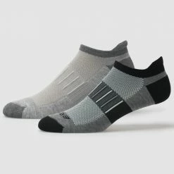 Brooks Ghost Midweight No Show Tab Socks 2 Pack