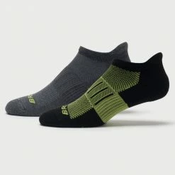 Brooks Ghost Midweight No Show Tab Socks 2 Pack